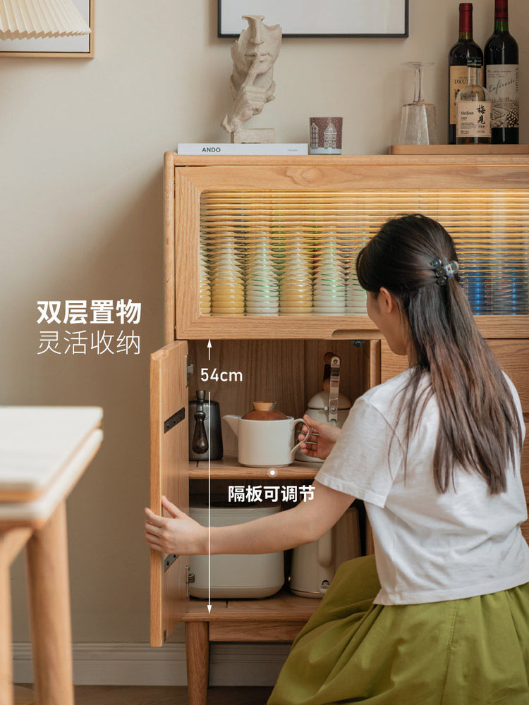 实木餐边柜现代简约多功能储物柜靠墙边柜角落置物收纳柜