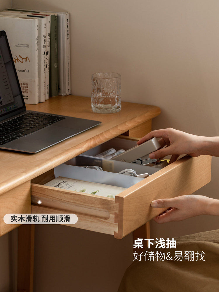 实木小书桌简约电脑桌口字型腿办公桌学习桌小户型窄桌子