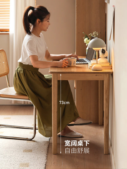 实木书桌简约小户型办公桌橡木写字桌梳妆台靠墙桌子