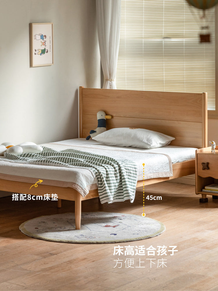 儿童床实木软包床男孩女孩通用卧室床青少年单人床