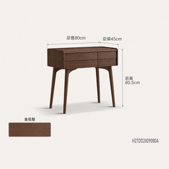 [20-Day Pre-order] Italian-style luxury solid walnut wood vanity table, multifunctional bedroom dressing table