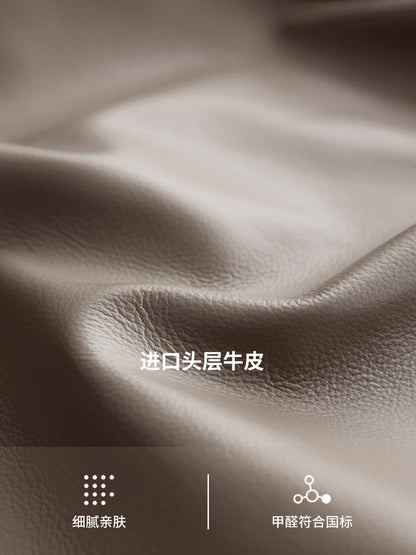 实黑胡桃木床现代简约双人床卧室家具头层牛皮软靠床
