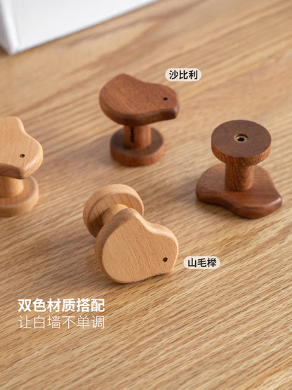 实木挂钩入户门玄关挂衣架创意小鸟壁挂墙上衣服架