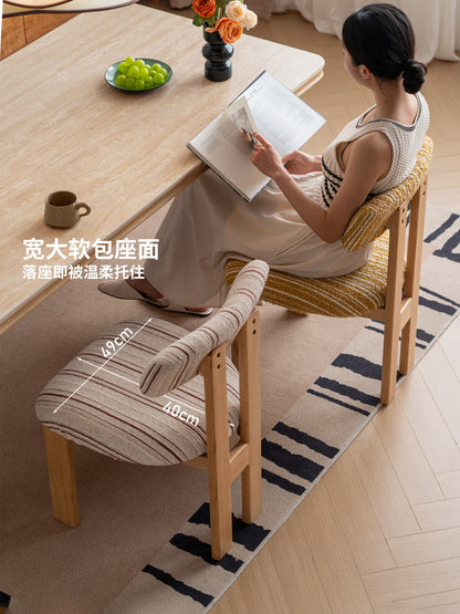 实木餐椅餐厅休闲椅软包橡木简约靠背椅椅子餐桌椅