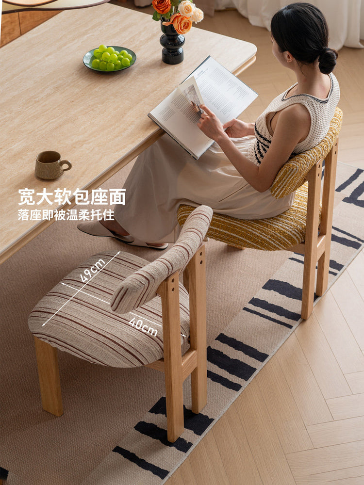 实木餐椅餐厅休闲椅软包橡木简约靠背椅椅子餐桌椅