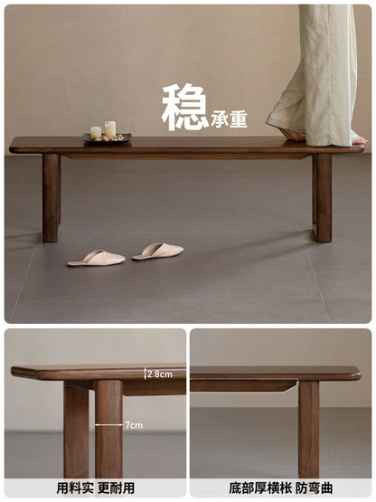 实木长条凳餐厅黑胡桃木餐凳原木床尾凳换鞋凳凳子