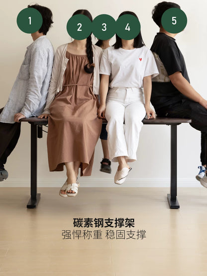 智能电动升降桌黑胡桃木书桌站立工作台办公桌电脑桌