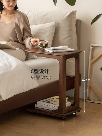 实木边几简约客厅黑胡桃木移动茶几小户型卧室床头小桌子