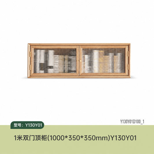 实木组合书柜现代简约白蜡木书架背景墙书橱书房落地柜子
