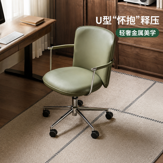 电脑椅书房软包升降办公椅舒适椅子书桌椅旋转靠背椅