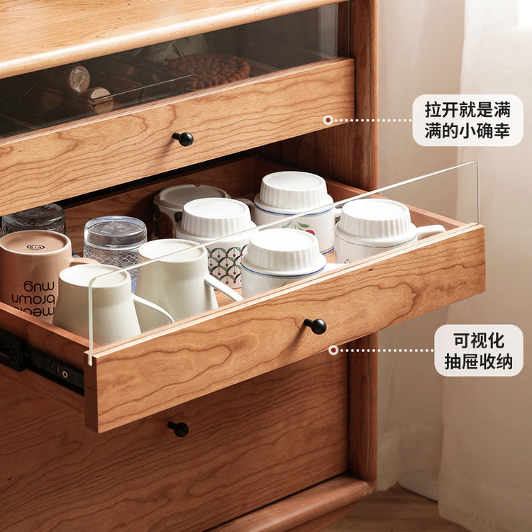 源也实木餐边柜餐厅现代简约洞洞板酒柜一体靠墙储物
