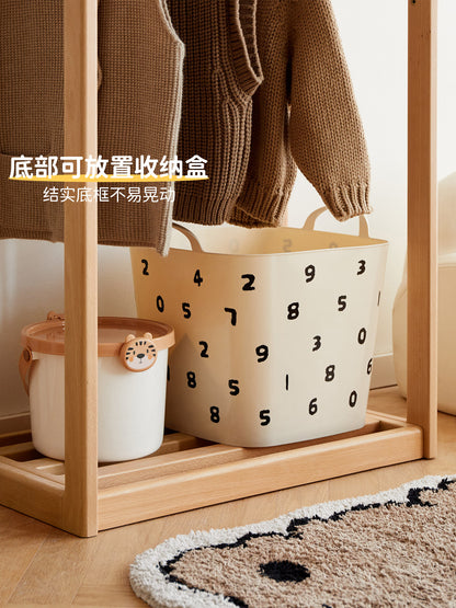 实木儿童衣帽架创意收纳架晾衣架现代简约落地卧室挂衣架