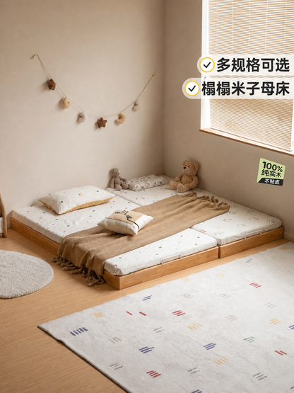 实木榻榻米子母床拼接大床小床地台床单人床蒙氏儿童床