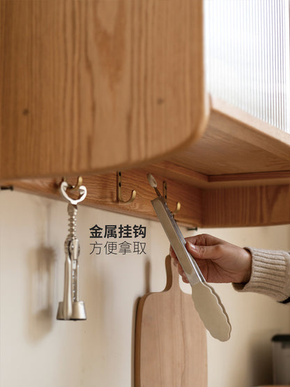 实木吊柜壁挂餐边柜日式简约储物柜橡木橱柜餐厅壁橱