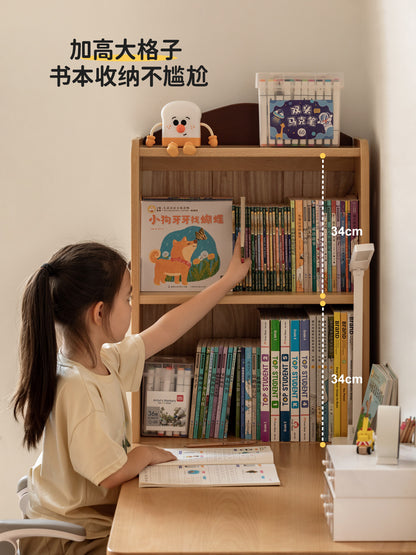 实木儿童书桌书柜一体组合学习桌学生写字桌书房课桌