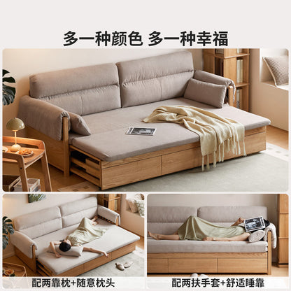 实木沙发床客厅现代简约坐卧坐卧两用橡木储物沙发
