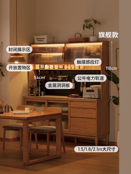 实木餐边柜洞洞板上座小户型收纳储物柜多功能茶水柜