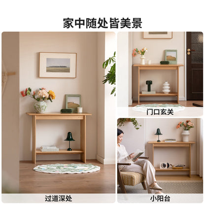 实木桌客厅现代简约长条桌小户型橡木过道玄关台