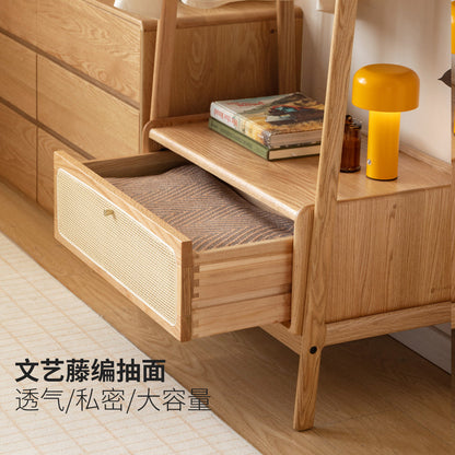 落地挂衣架简约藤编置物架卧室多功能衣帽架北欧实木家具