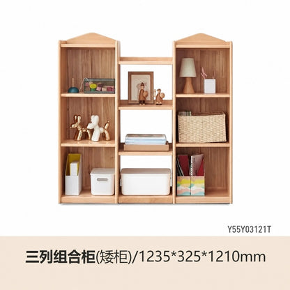 纯实木书架简约卧室收纳置物架小户型欧洲榉木儿童储物架