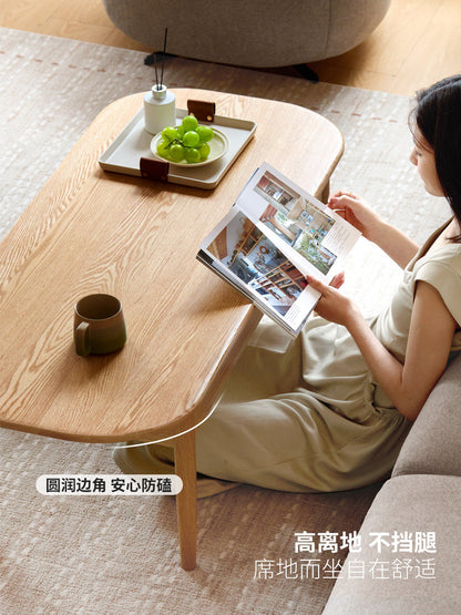 实木茶几客厅现代简约储物茶桌小户型橡木原木风茶台