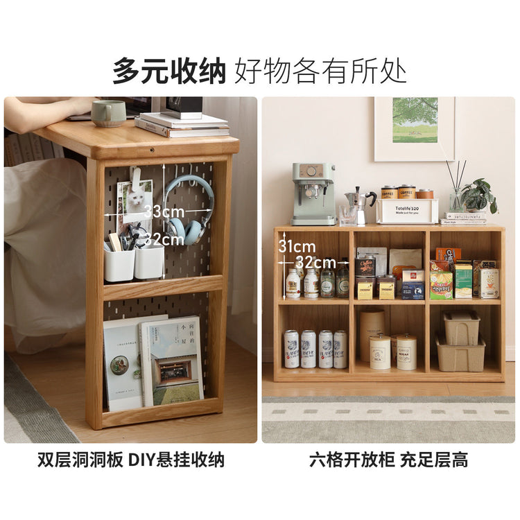 实木转角书桌书房简约橡木伸缩桌小户型极窄办公桌