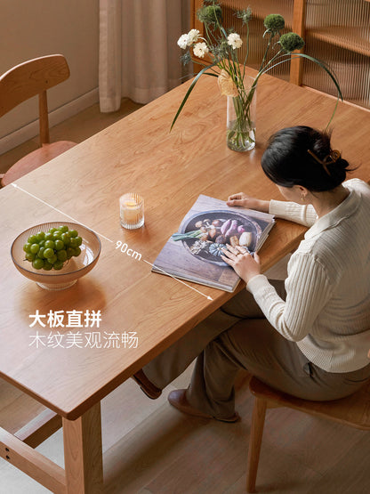 实木餐桌大尺寸简约长方形桌椅樱桃木饭桌吃饭桌子