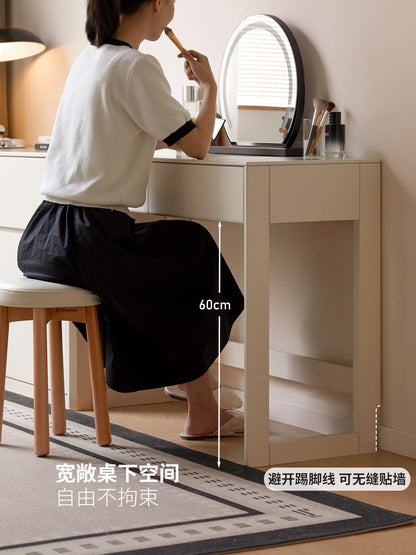 实木化妆桌卧室白色化妆台奶油风书桌斗柜梳妆台一体