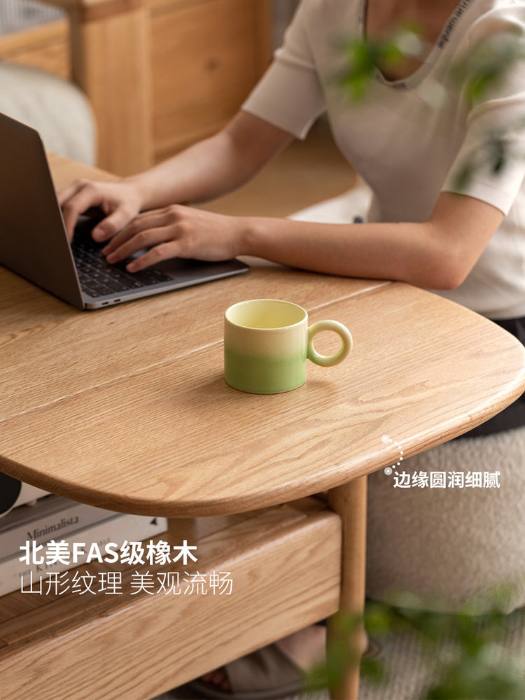 实木茶几现代简约橡木可折叠移动茶台北欧小户型客厅茶桌