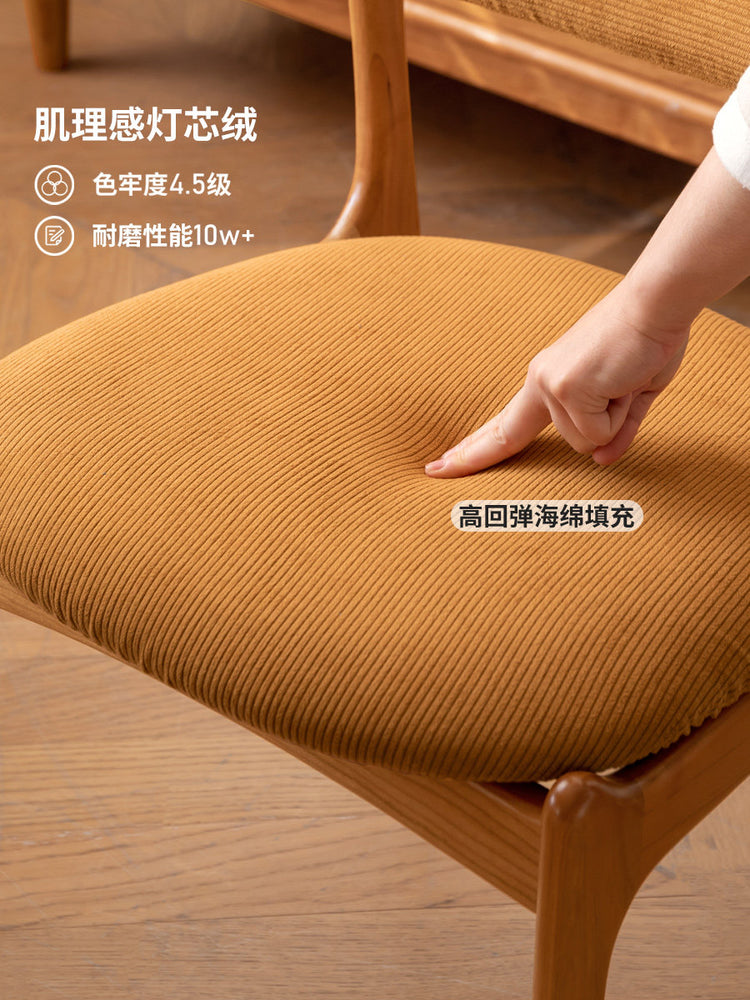 实木餐椅中古樱桃木靠背椅餐厅法式软包椅吃饭椅子