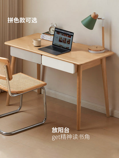 实木书桌小户型办公桌北欧简约小桌子带抽屉写字台