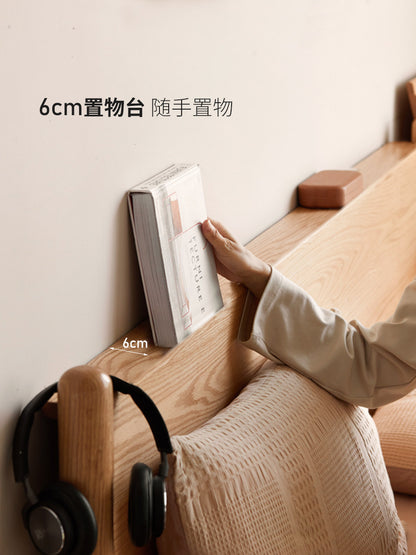 实木床主卧橡木双人床现代简约高床头大板床原木大床