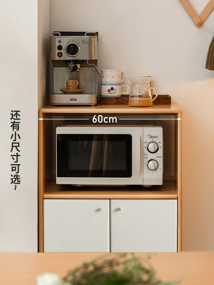 实木餐边柜白色储物柜日式简约小柜子厨房墙边置物柜