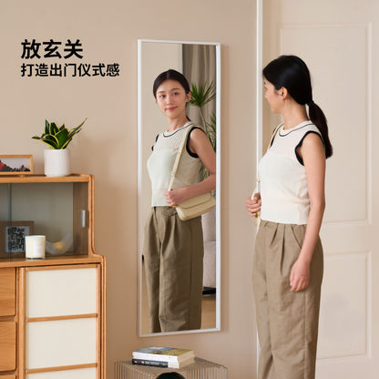 铁艺穿衣镜现代简约钢化镜卧室可翻折试衣镜全身镜
