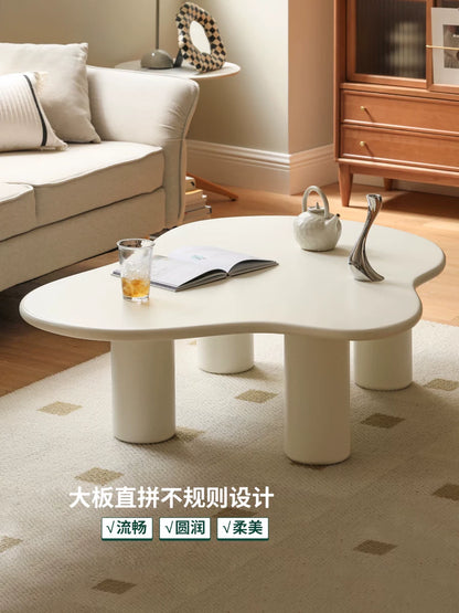 实木云朵茶几现代简约小户型客厅白色茶桌奶油风茶台