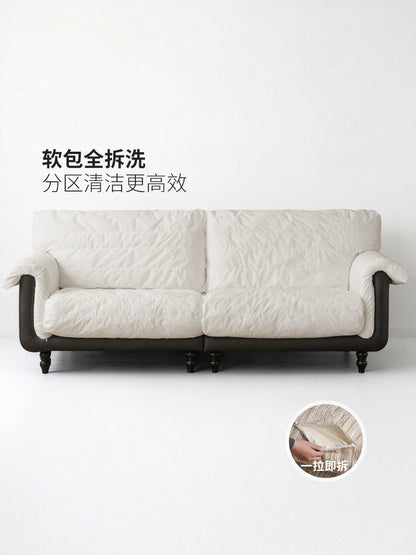 布艺沙发法式复古直排客厅雪尼尔高脚沙发