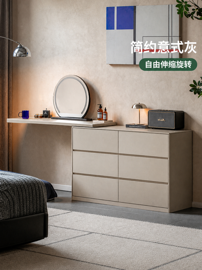 多功能斗柜一体梳妆台现代轻奢化妆桌卧室L型转角化妆台