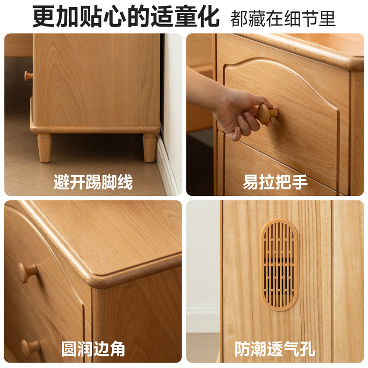 全实木儿童床头柜简约现代卧室床边小柜子收纳储物柜