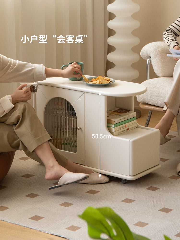 全实木边几法式奶油风沙发边柜侧边柜客厅白色边桌可移动