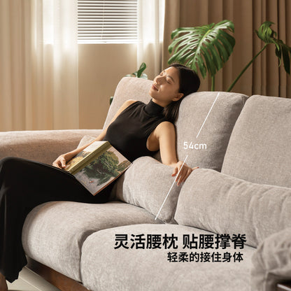 实木现代简约直排沙发小户型橡木胡桃色布艺沙发