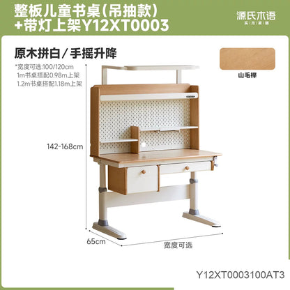 实木儿童学习桌升降桌书桌带护眼灯桌子小学生写字桌