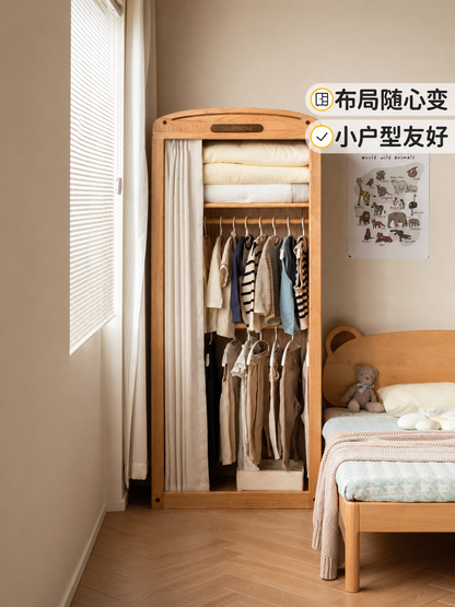 实木儿童衣柜小户型收纳柜卧室移门储物柜简约小衣橱