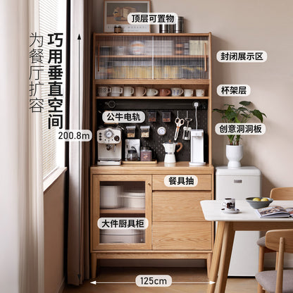 实木餐边柜餐厅现代简约置物柜橡木收纳柜小户型橱柜