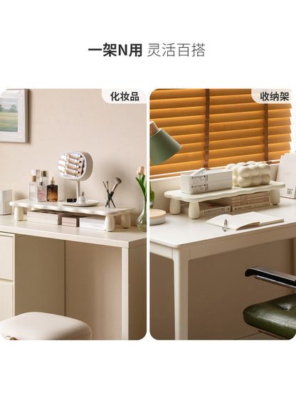 全实木电脑架桌面置物架显示器底座支架增高台收纳架
