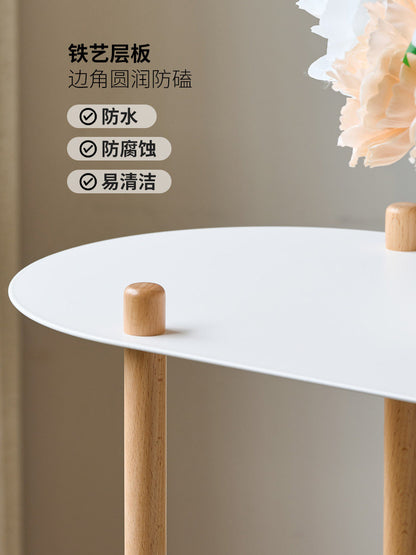 实木花架客厅现代简约置物架阳台移动铁艺花盆架子
