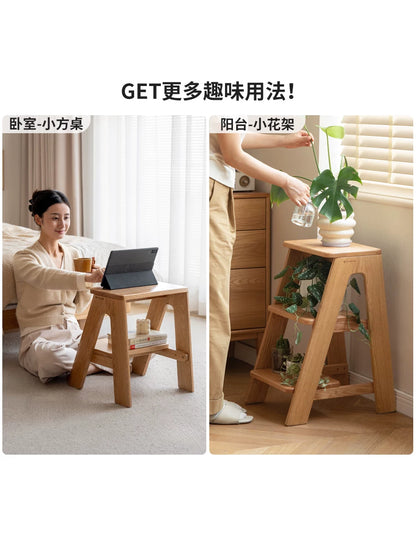 实木梯凳踏脚凳餐厅橡木吧台椅厨房凳高凳子餐凳