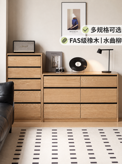 实木斗柜现代简约橡木水曲柳边柜卧室床尾柜子抽屉柜
