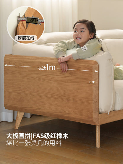实木客厅现代简约鲸韵沙发小户型橡木真皮沙发