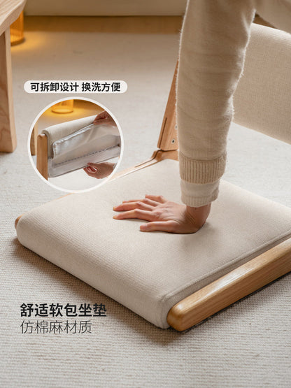 实木榻榻米茶椅客厅可折叠矮椅现代简约靠背椅阳台休闲椅