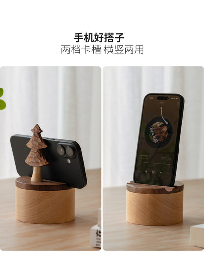纯实木手机支架黑胡桃木储物盒原木风树木收纳盒子